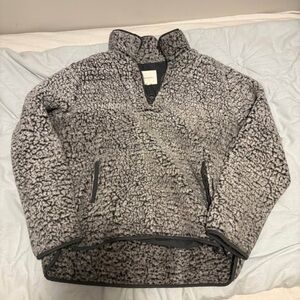 Cozy Gray Sherpa Pullover